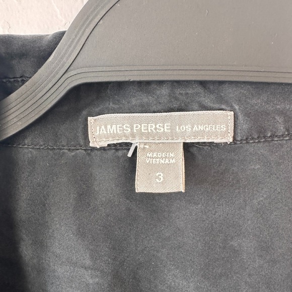 James Perse 100% Silk Tunic Button Down Long Sleeve Casual Black Size 3 Large - Picture 4 of 8